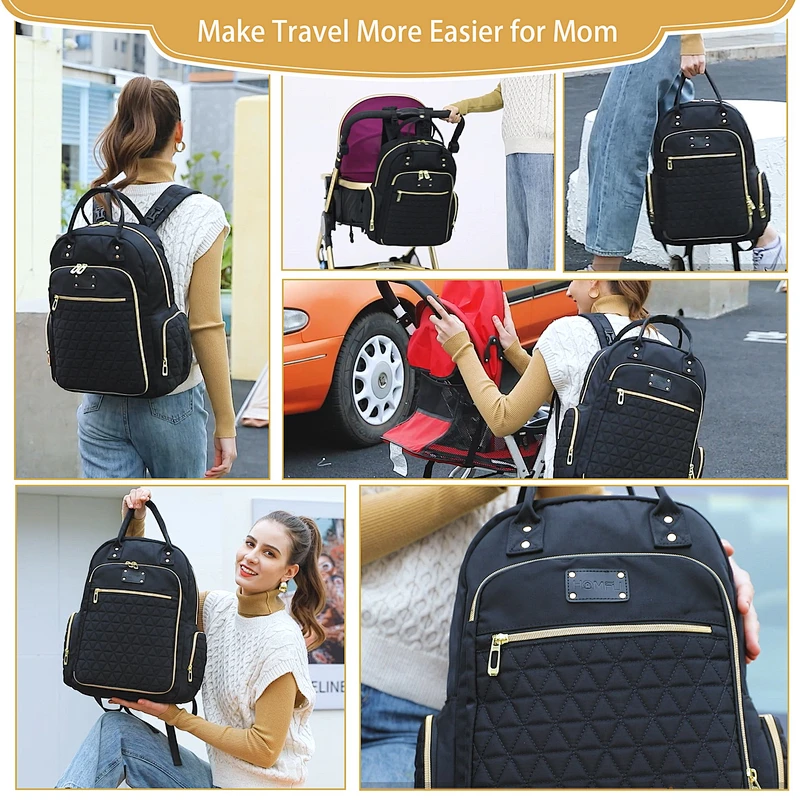 Diaper Bag Backpack Black Newborn Baby Registry Research Essentials
